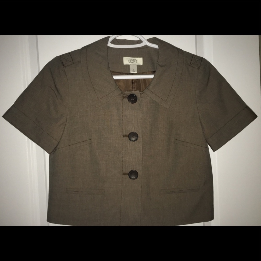 Brown Loft Button casual dressy Top
